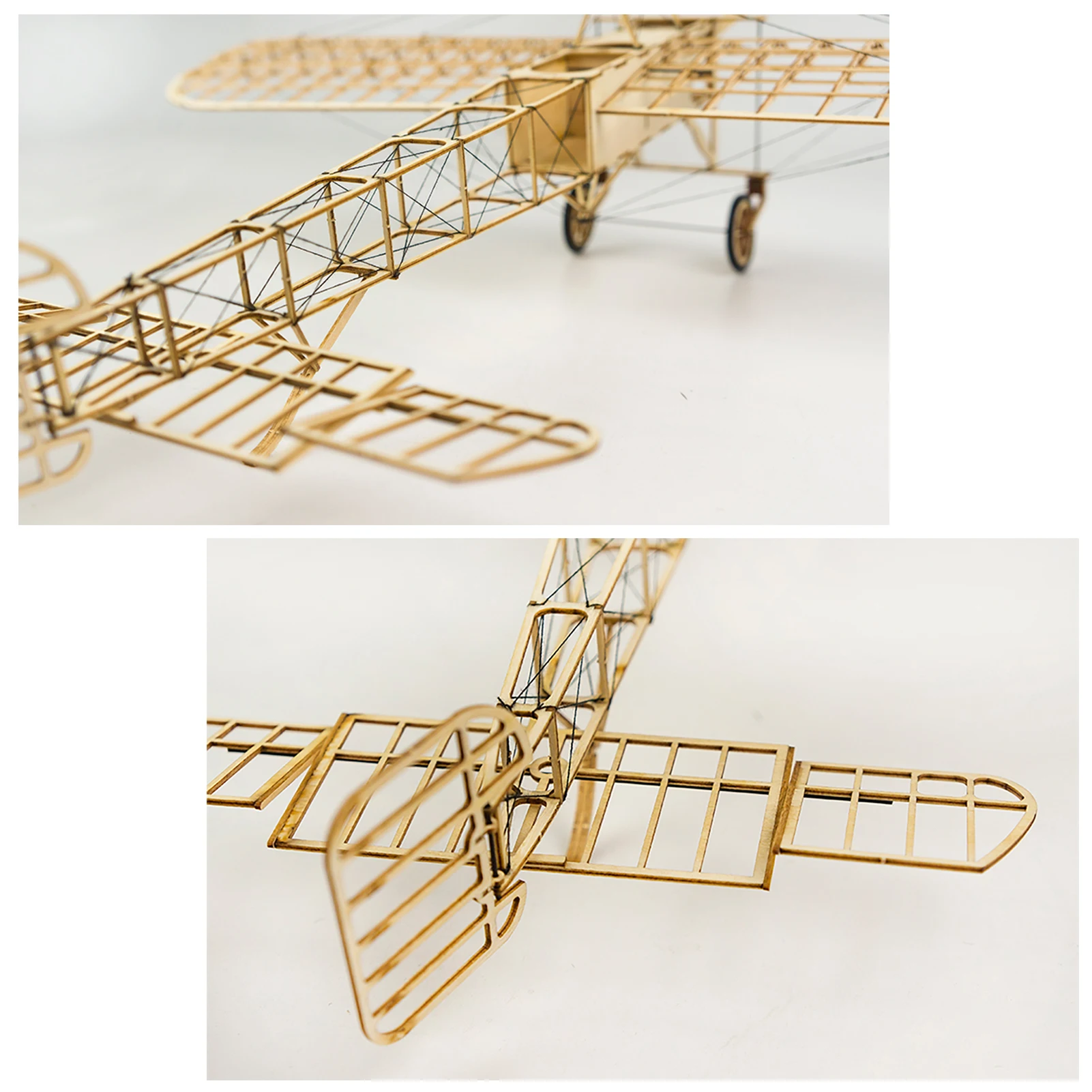 DWH VX14 Model statyczny samolotu Bleriot XI w skali 1:23, rozpiętość skrzydeł 380 mm, drewniany zestaw do samodzielnego montażu, puzzle 3D, zestaw do samodzielnego budowania samolotu.