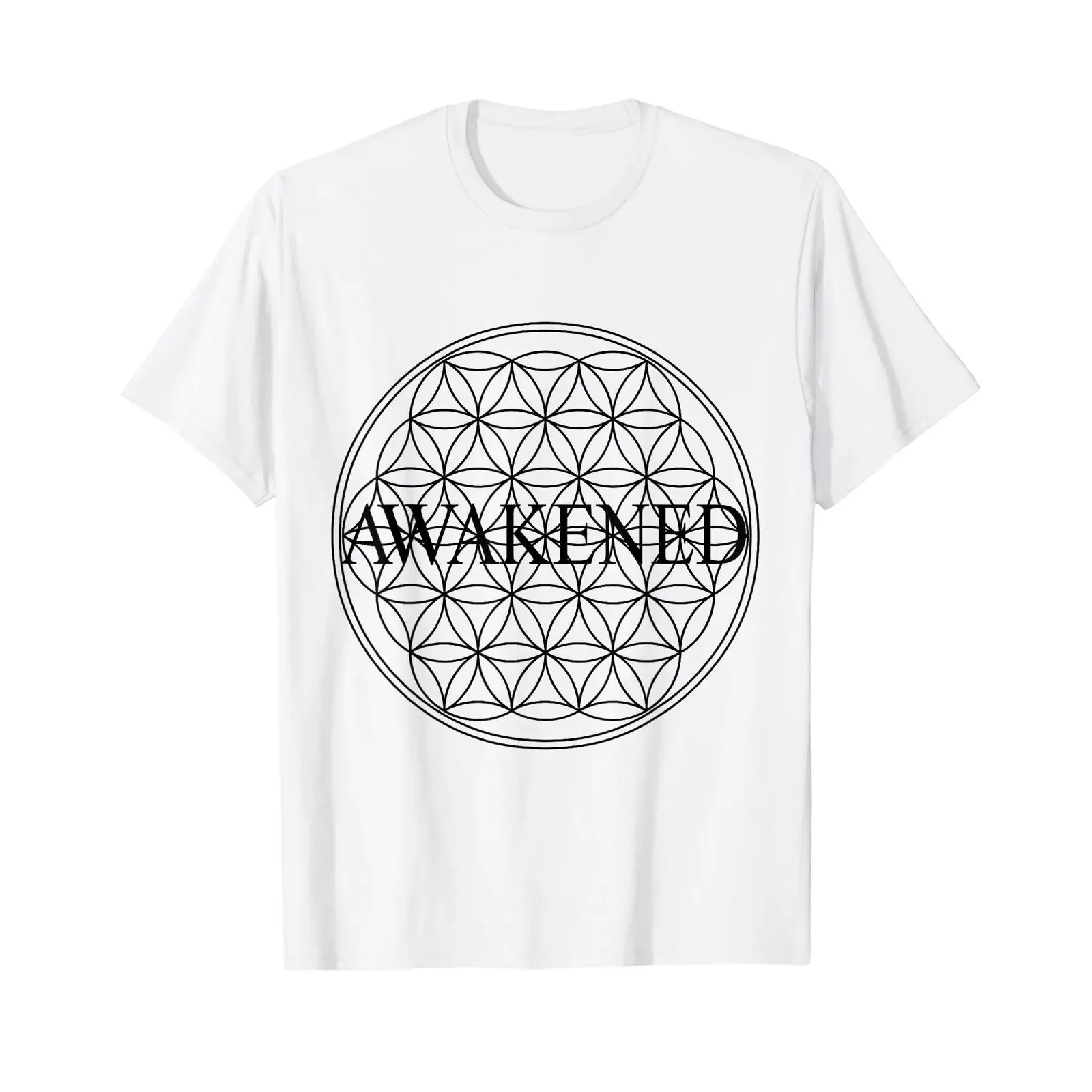 Awakened Flower Of Life T shirt Sacred Geometry Patterns vintage Washed Top For Everyday Wear homme Unisex Breathable Stylish