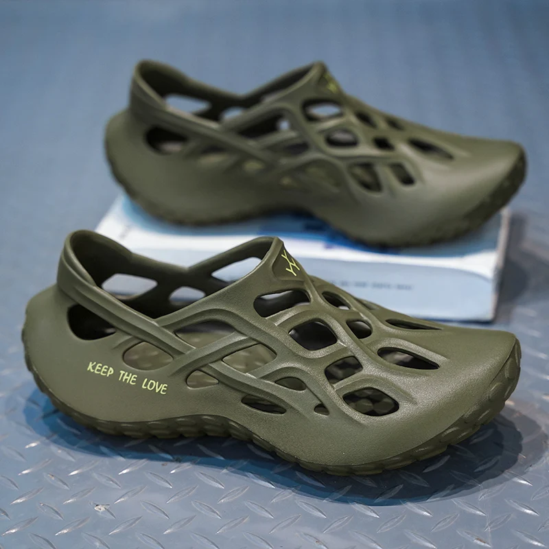 Summer Men Sandals Light EVA Men's Casual Shoes Hole Shoes Clogs Lovers Home Garden Outdoor Male Beach Flat Slippers Big Size view 5