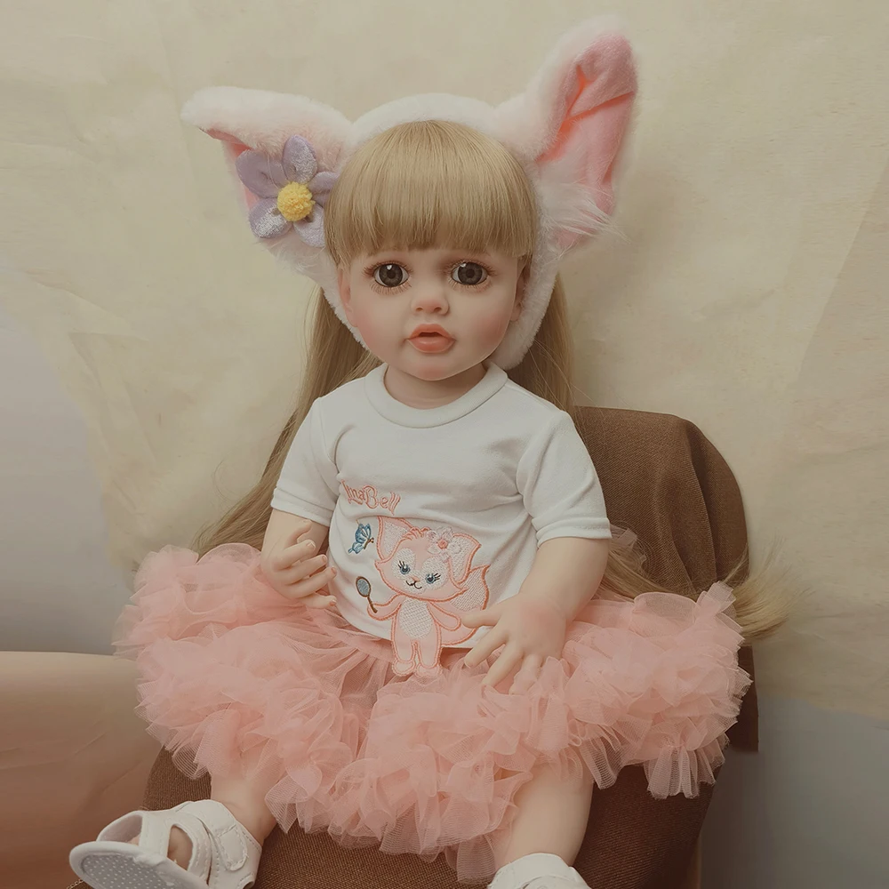 Reborn Baby Doll Betty 22Inch Full Silicone Vinyl  Lifelike Girl Can Take Bath Doll Princess Birthday Gift Collectible Art Dolls