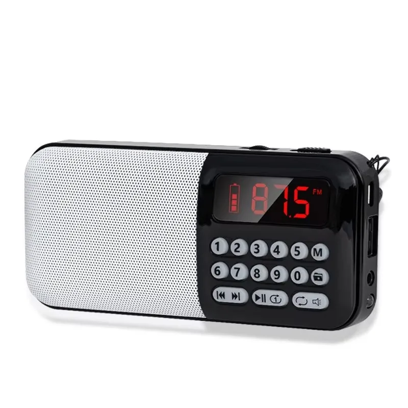 Portable Old People's Radio Receiver Digital FM Radio with Rechargeable Battery MP3 Player with Bass Supports U Disk TF Card