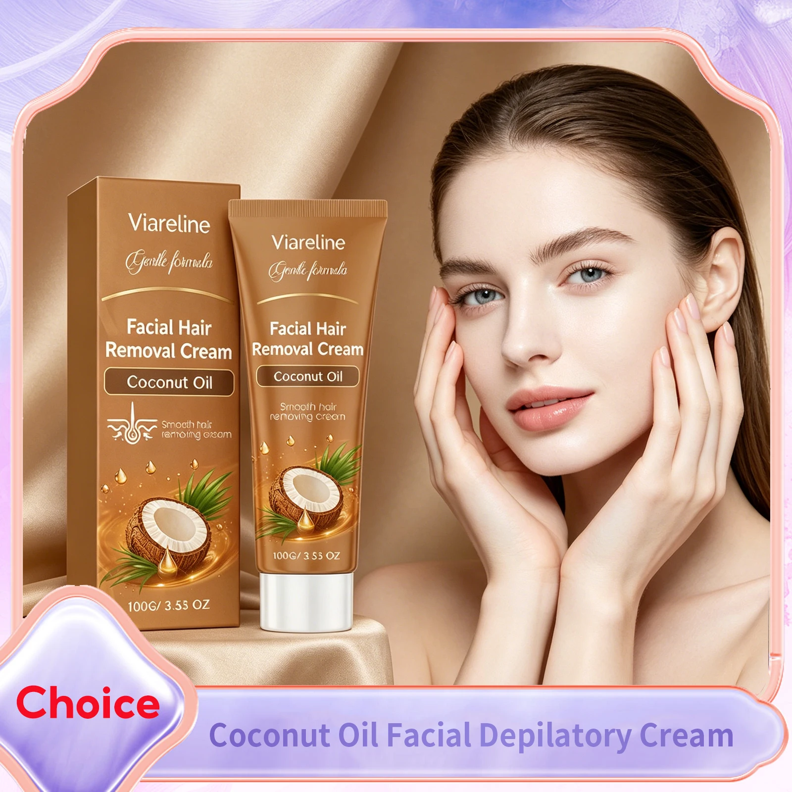 Coconut Oil Facial Depilatory Cream Gentle Painless Hair Growth Inhibitor Lip Face Permanent Depilatory Fast Hair Removal Cream