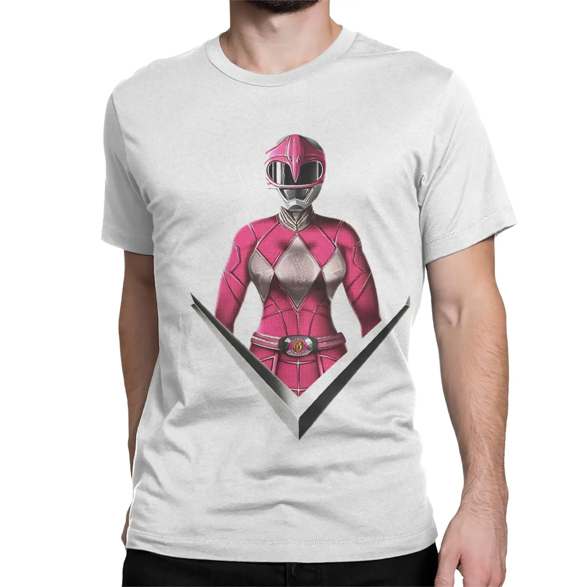 Men Women T-Shirts Power Rangers Mighty Morphin Pink Ranger 100% Cotton Tees Short Sleeve  T Shirt Round Neck Clothing Gift Idea