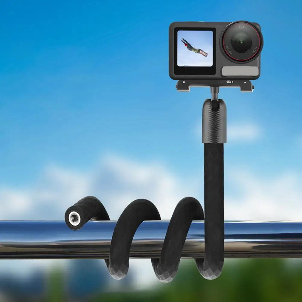 Pernas de polvo dobráveis com aderência segura, tripé flexível de montagem versátil para DJI Osmo Pocket 3/Action 4 para skate Vlogging