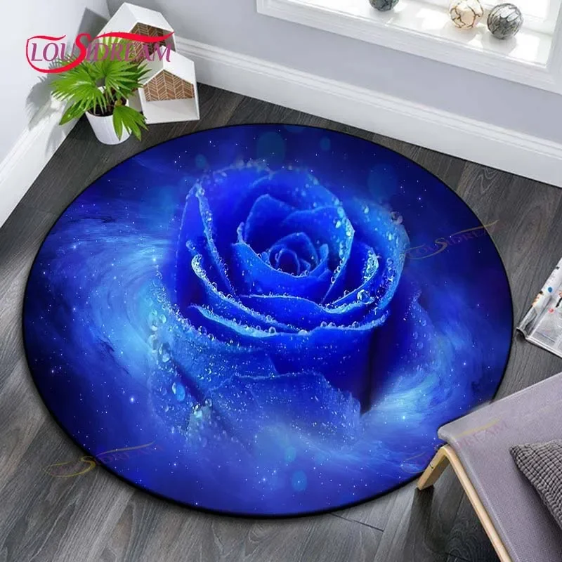 Exquisite Rose Teppich nach Hause dekorative runde Teppich weiche Mode Bereich Teppiche Schlafzimmer Anti-Rutsch-Boden matte Stuhl Matte bösen Teppich Geschenk