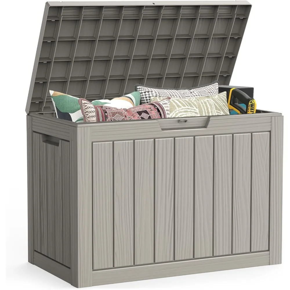 

Outdoor Storage Box, 50 Gallon Waterproof Resin Deck Box, Storage Bin for Package Delivery, Patio Furniture Cushion, Garden Tool