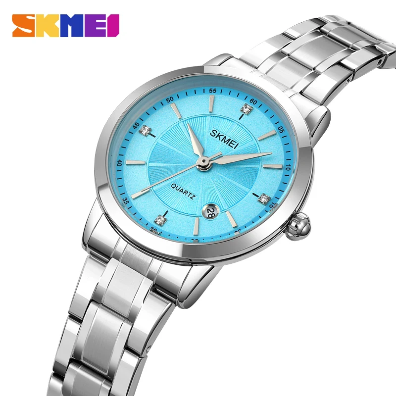 gift for girlfriend skmei luxury stainless steel ladies watch with Shine Rhinestone elegant waterproof female wristwatch 1819