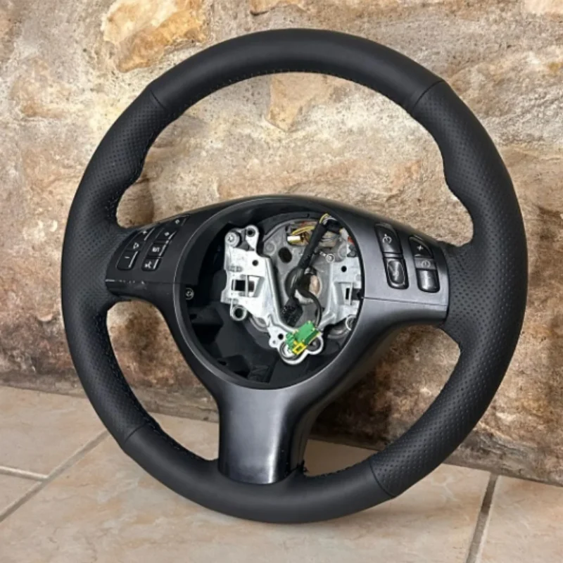 Customized Anti-Slip Black Leather Z3 E36 3 Series E46 5 Series E39 E53 Accessories Car Steering Wheel Cover Wrap For BMW X5