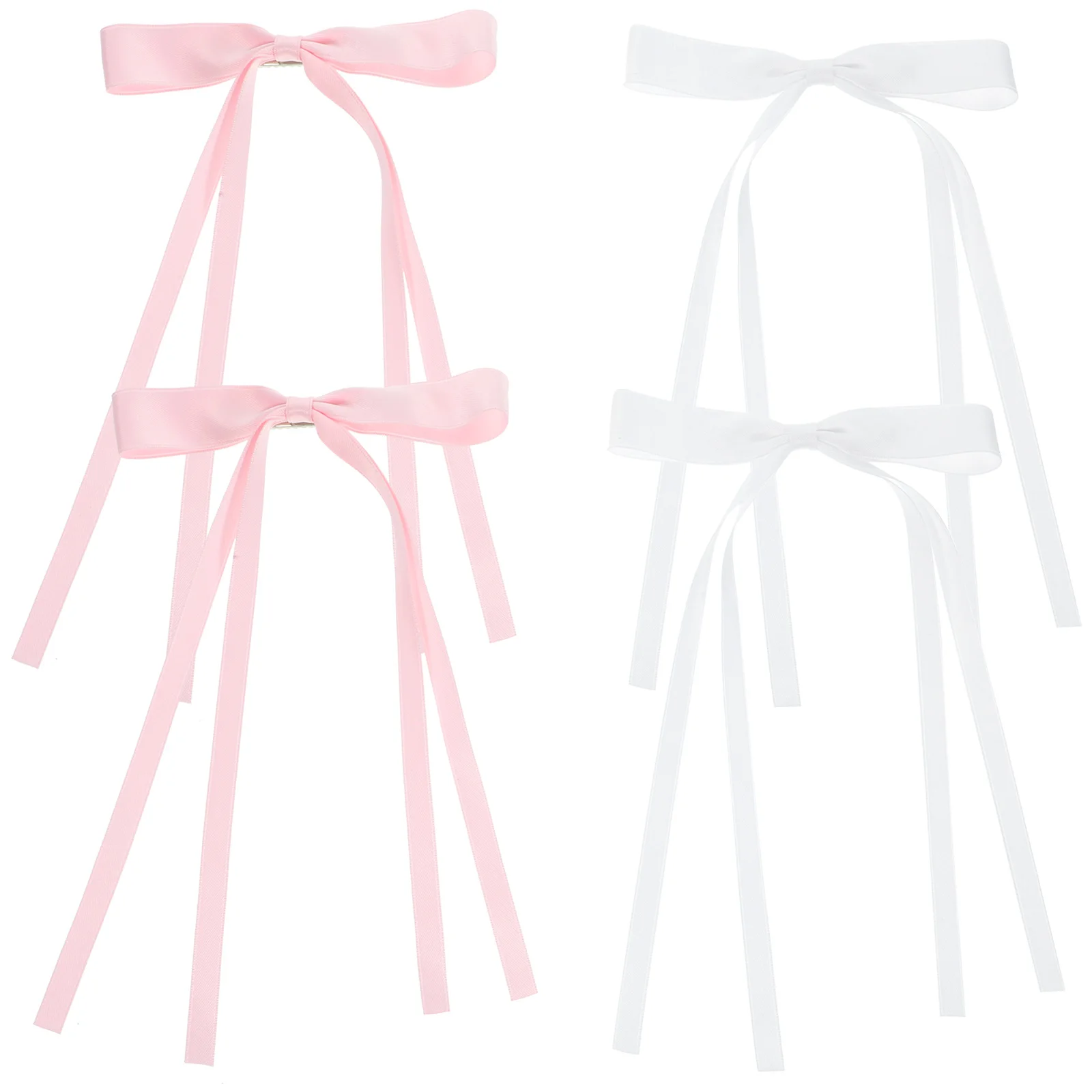 

4pcs Bow Hair Clips Women Pink Double Layer Lace Ribbon Butterfly Knot Hair Accessories Teen Girls
