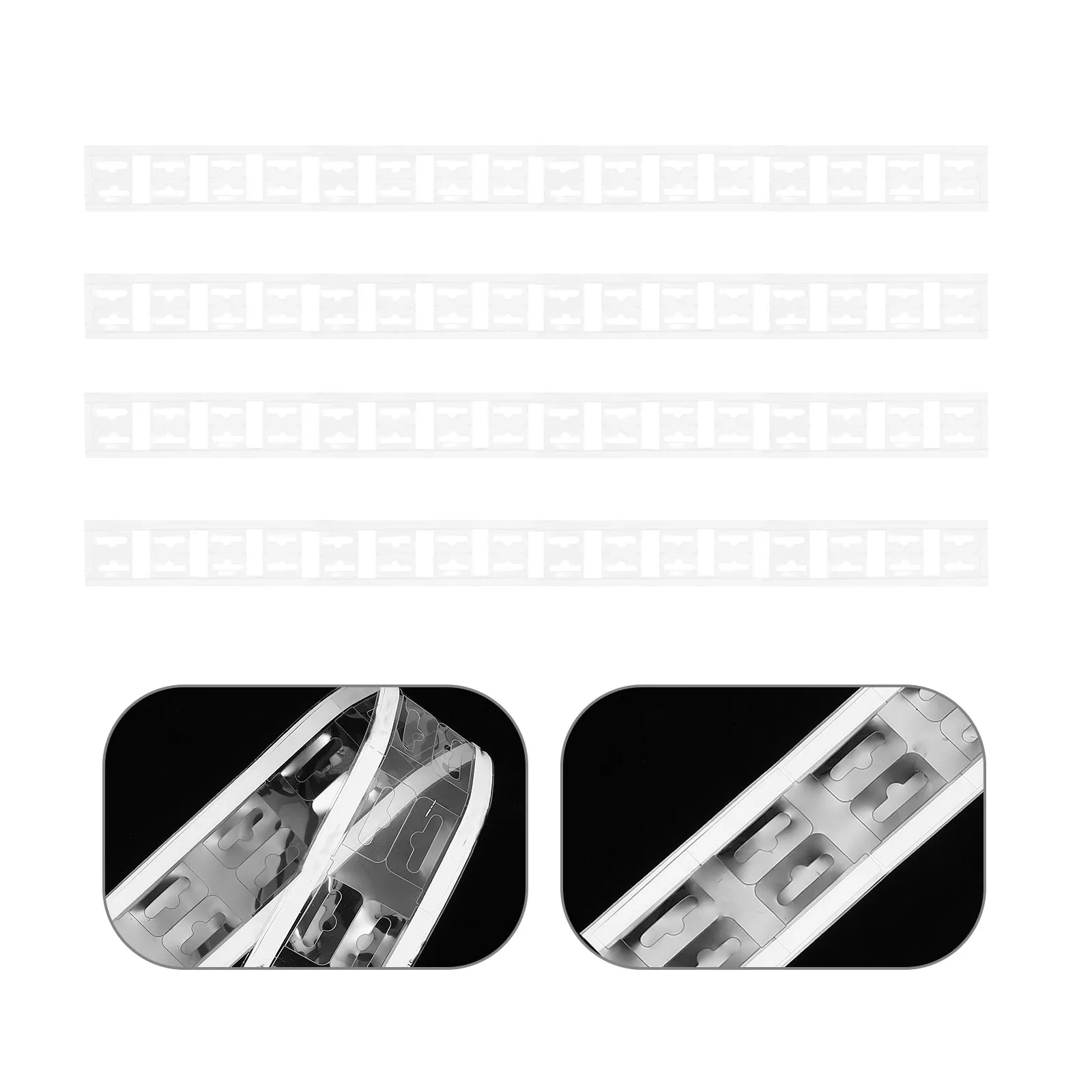 300Pcs Self Adhesive Hanging Tabs Clear PVC Sticky Tabs Retail Display Hooks for Shops Supermarket Merchandise Display