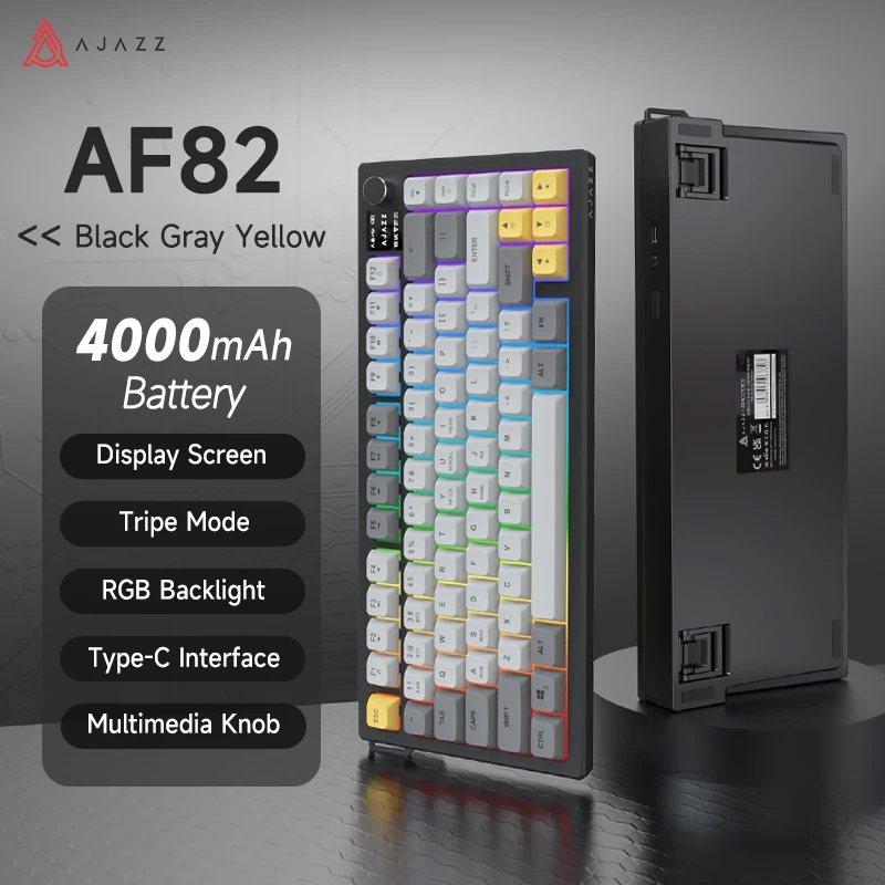 AJAZZ AF82 3-modus draadloos toetsenbord Stil membraantoetsenbord Slank draagbaar ergonomisch kantoortoetsenbord voor laptop PC Windows Mac
