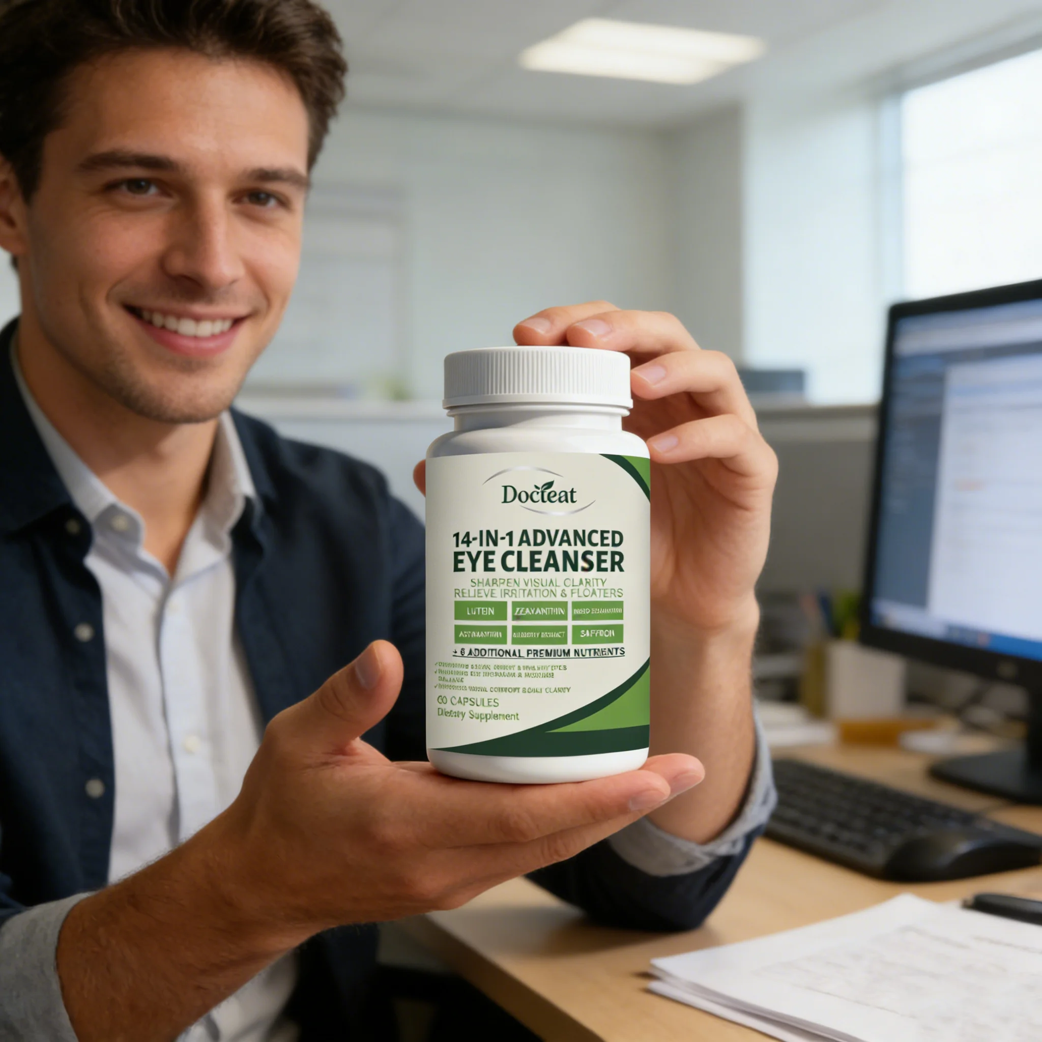 DOCTEAT Eye Care Capsules Relieve Eye Fatigue Prevent Myopia Supplementing the Necessary Nutrients for the Eyes Eye Capsules