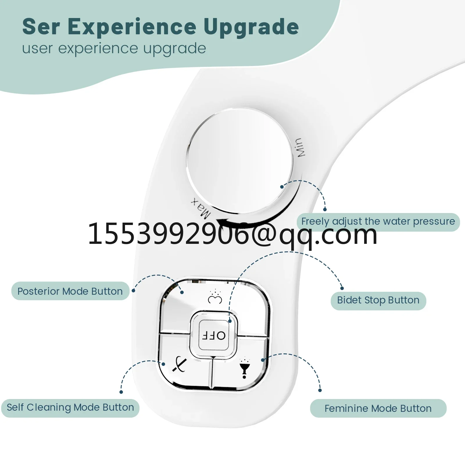 home Button Bidet - Non-ElectricSelf  Cleaning Dual Nozzle (Frontal and Rear Wash) Fresh Water Bidet Toilet Seat Attachment