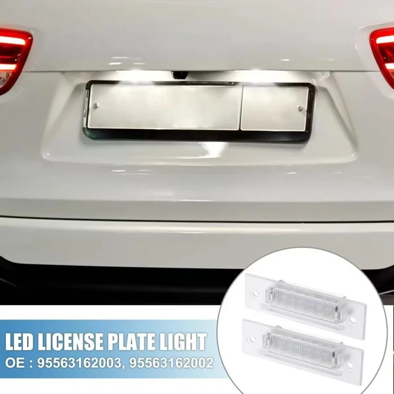 2pcs LED License Plate Light For Porsche 911 964 993 996 968 986 Boxster 6000K White Error Free Number Plate Lamp Auto Decor
