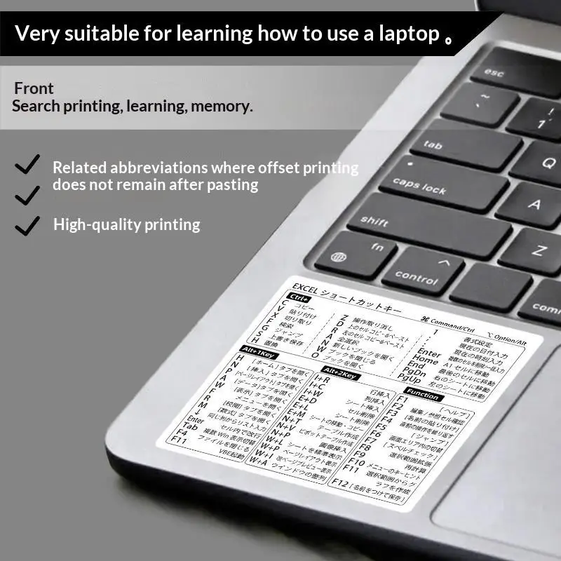 Japanese Keyboard Shortcut Stickers Non-blocking Clear Print for Windows Excel Office Work Use