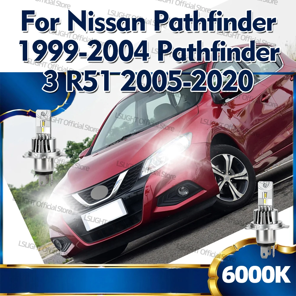 

2x 6000K LED H4 9003 Лампы для фар 30000LM для Nissan Pathfinder 1999-2004, Pathfinder 3 R51 2005-2020, 2006, 2007, 2008, 2009, 2010