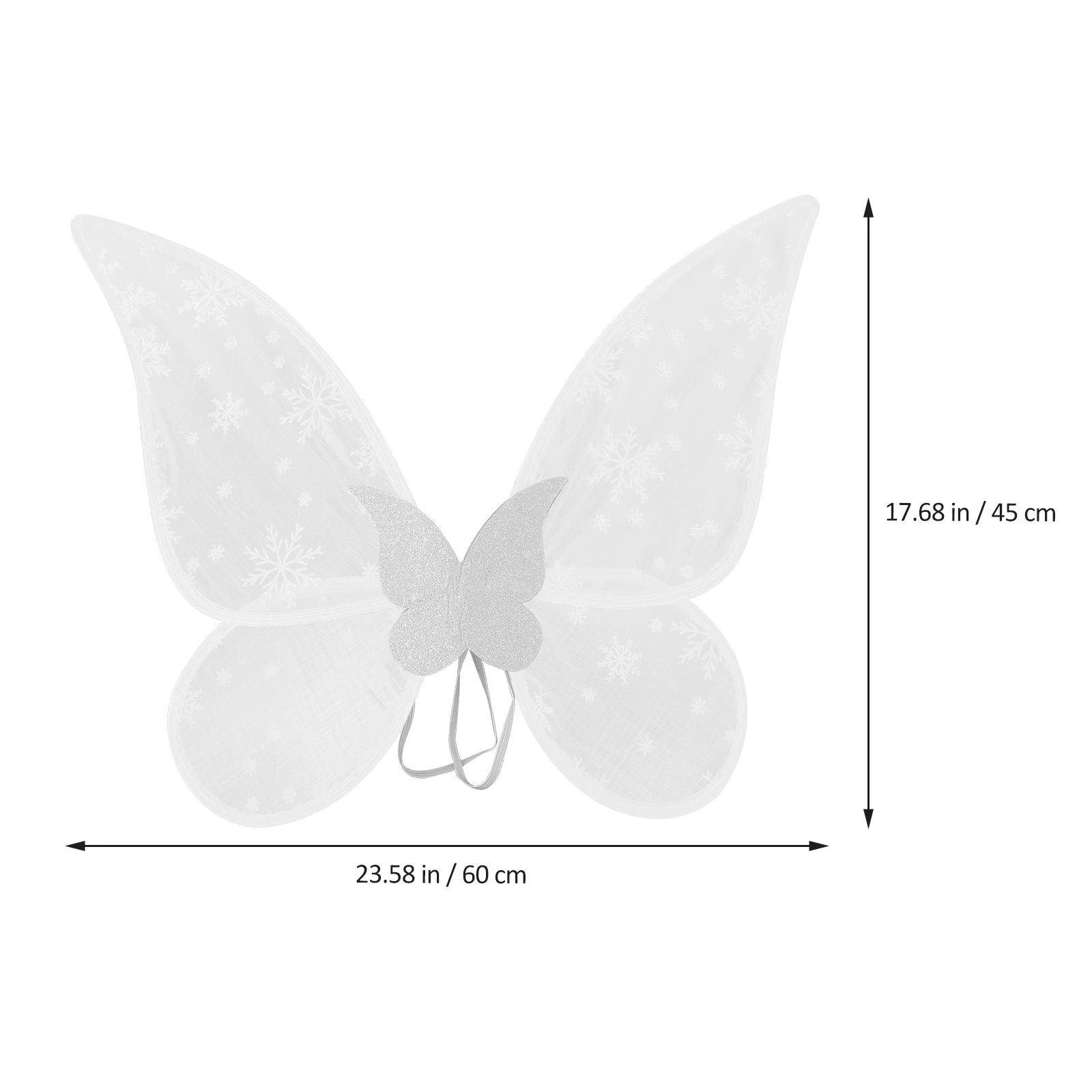 

Snowflake Butterfly Wings Lightweight White Yarn Large Size Kids Cosplay Costume Party Props Fairy Wing Design Safe Durable