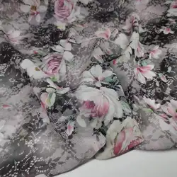 100% Silk Georgette Shimmer Ethnic Floral Qualified Shiny Silk Breathable Fabric