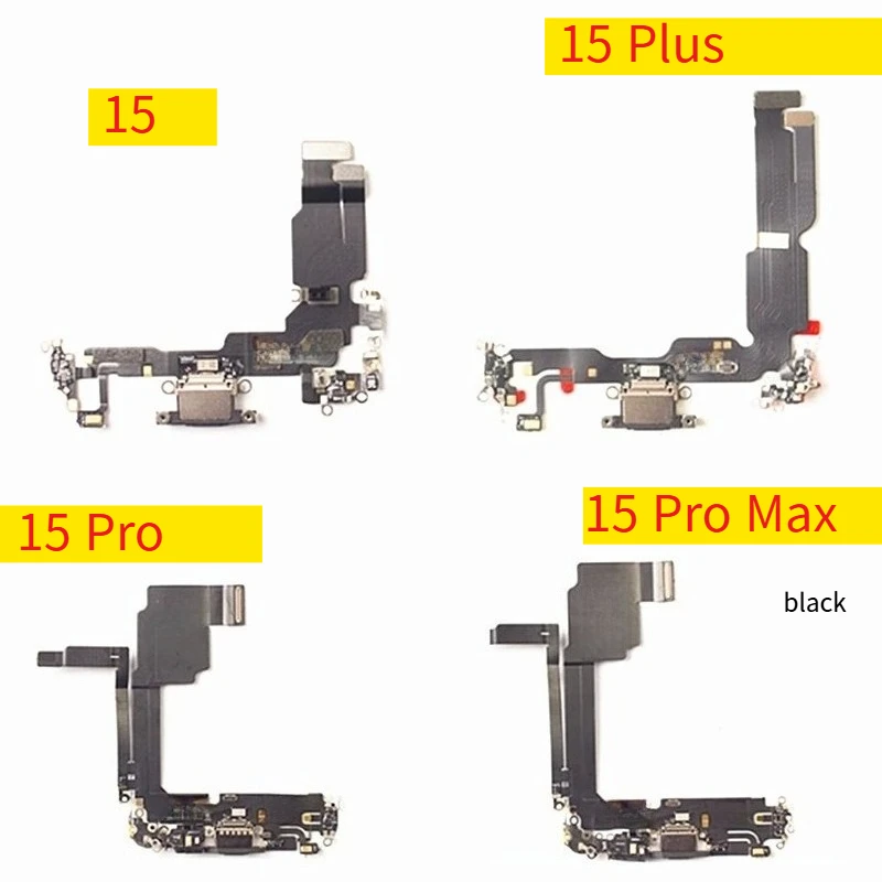1pc USB Charging Port Flex Cable with Microphone for iPhone 15 Pro Max 15 Plus Charger Dock Connector Repair Parts