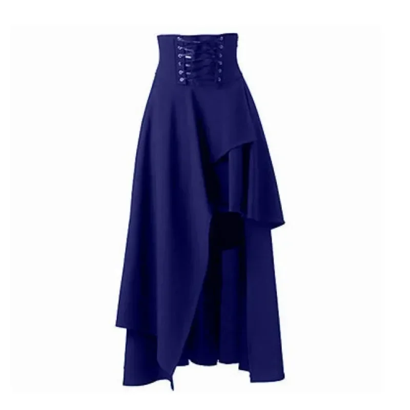 Fashion Women's Irregular Skirts Long Steampunk Gothic Clothing Vintage Evening Party Cotton Temperament 2025 Female Skirt Black