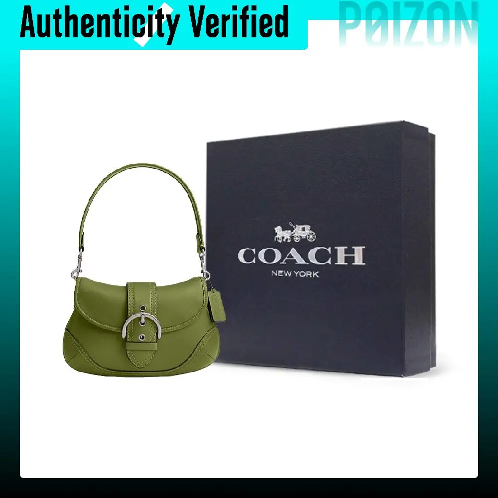 COACH Soho Cow Leather Hobo Bag, One Shoulder Handbag Large Women's Dark Lime CR699-LHX1J