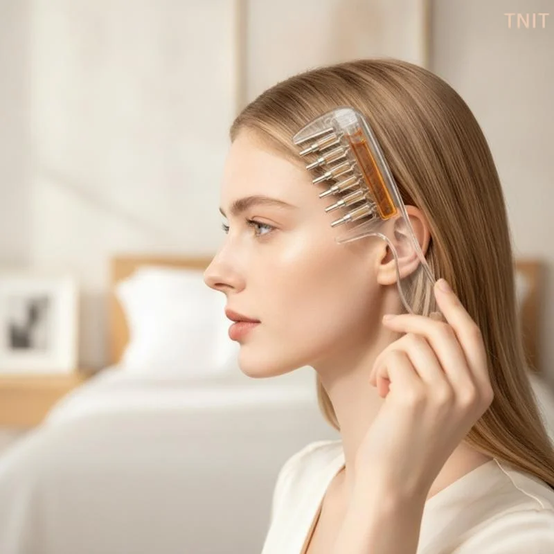 [J] 1Pcs Liquid Guide Applicator Scalp Massage Comb Portable Hair Root Comb Hair Oil Serum Brush Anti-Leak Hair Care Tool