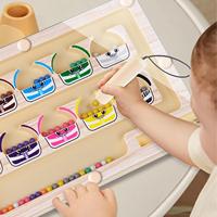 Montessori Magnetic Color Sorting Maze Number Maze Toys Wooden Puzzle Activity Board Fine Motor Toys for Toddlers Boys Girls
