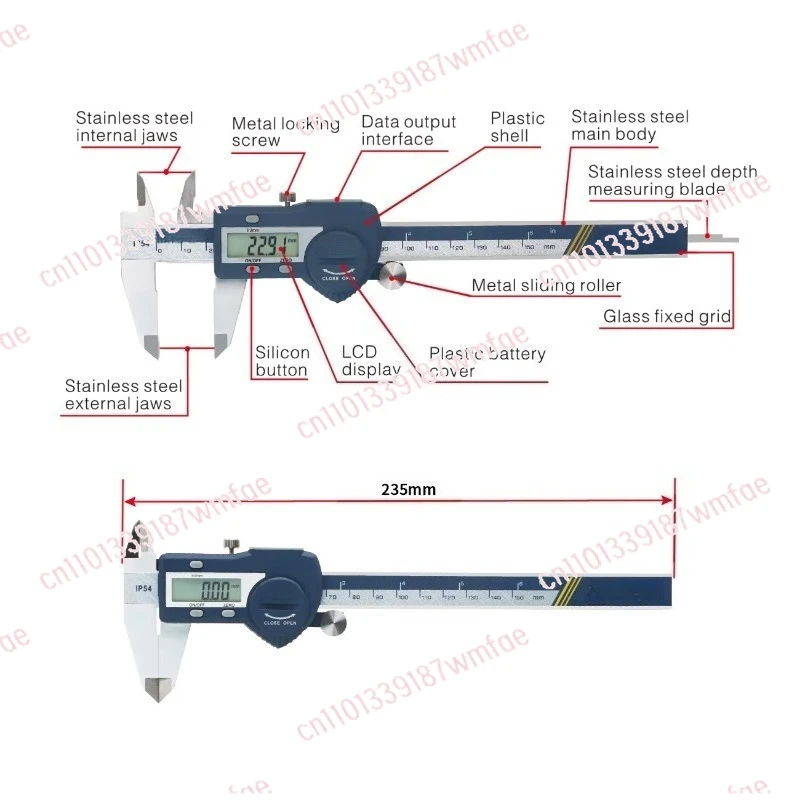 100/150/200/300Mm Digital Caliper Electronic Vernier Micrometer Measuring Tool, Shahe Hardened Stainless Steel