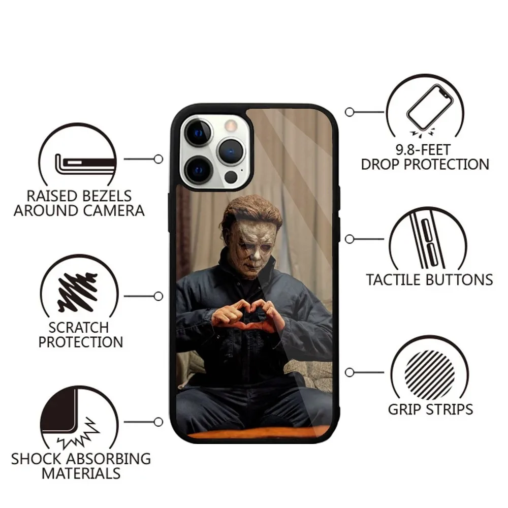 H-Halloween Michael Myers Phone Case Strong Magnetic For IPhone 15,14,13,Pro,Max,Plus,11,12,Mini For Magsafe Wireless Charging