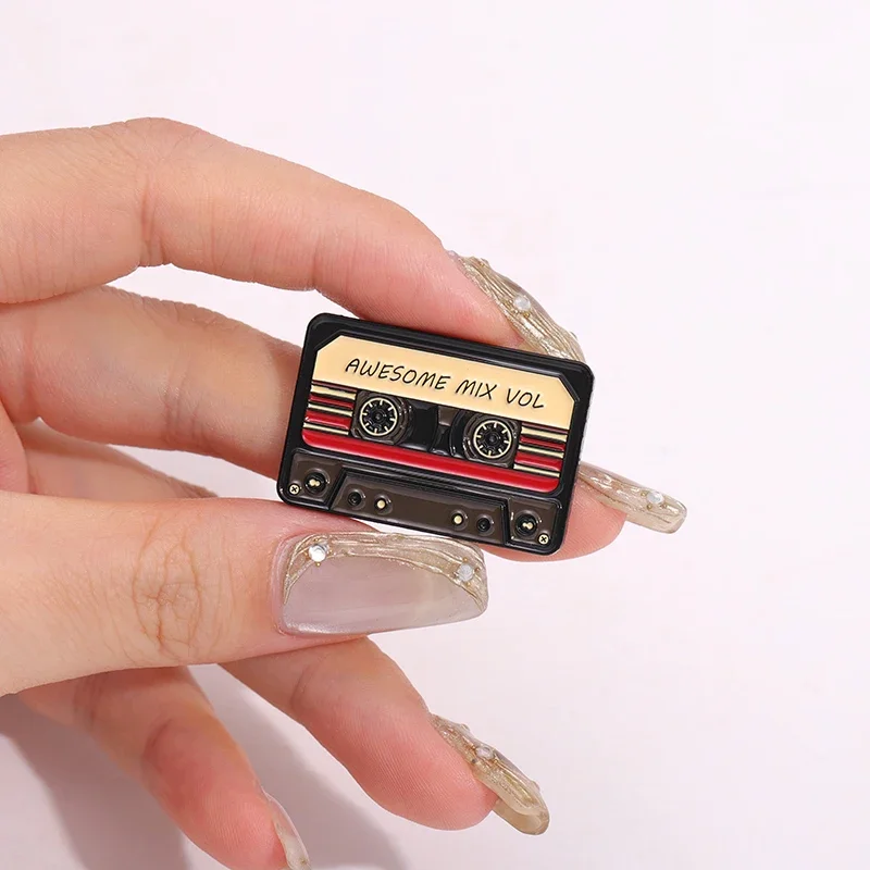 80s 90s Retro Nostalgic Tape Cassettes Enamel Pins Creative Music Tape Can I Borrow a Feeling? Brooch Lapel Badge Jewelry Gifts