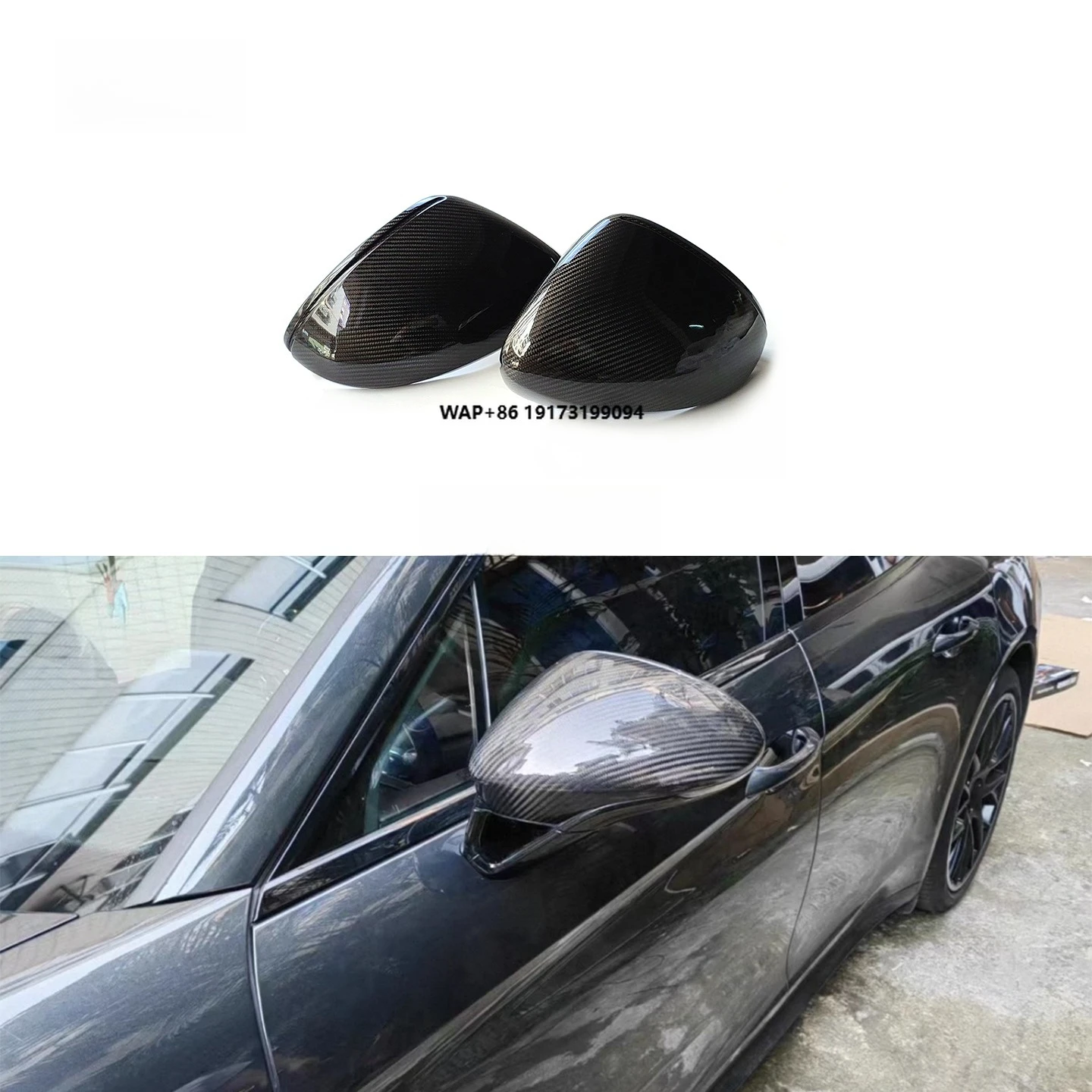 

971 Dry Carbon Fiber Mirrors Cover for Panamera 971 2017Up Replace Installation Side Rearview Caps