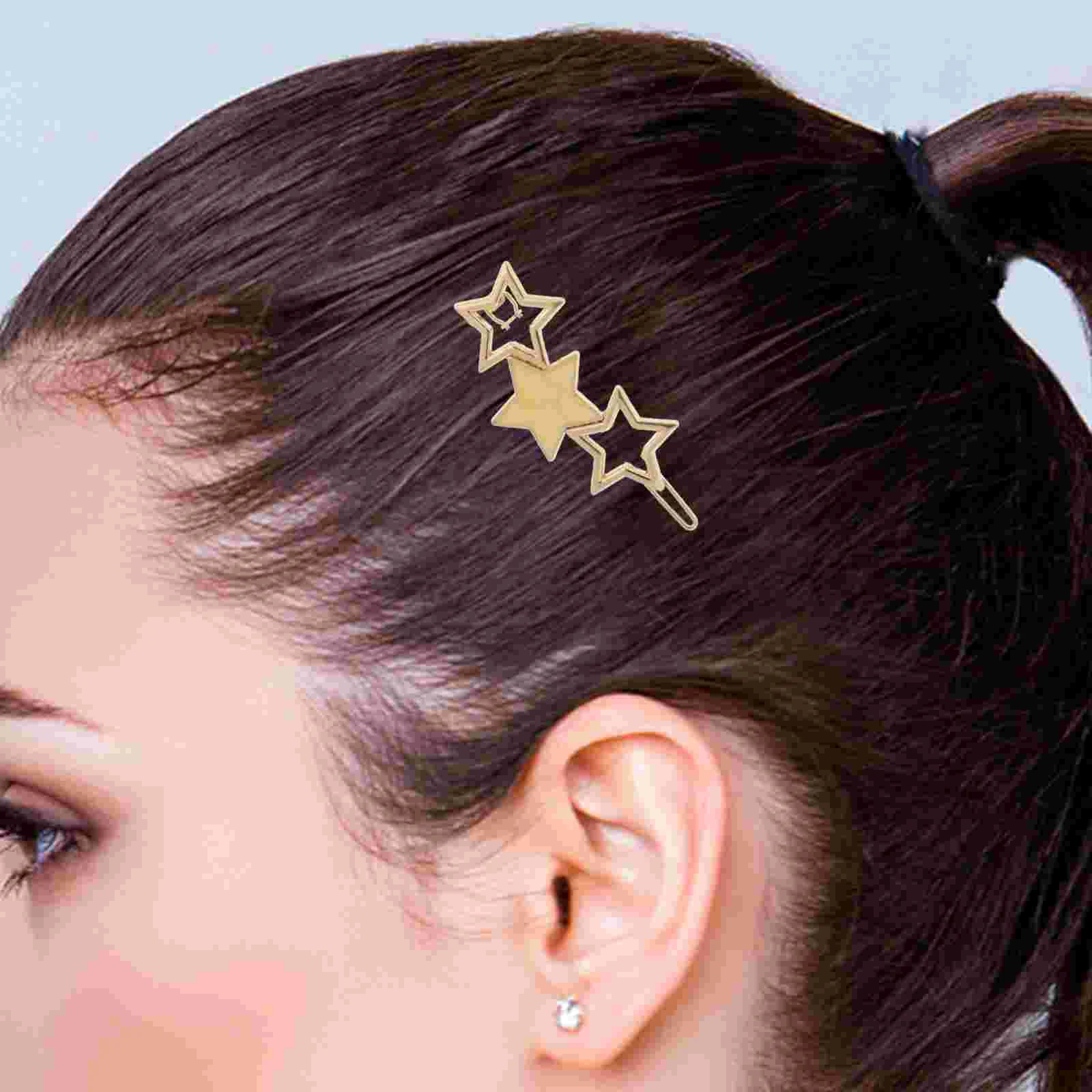 

4Pcs Multi Oil Drip Hair Clips Stylish Star Bang Hairpins Hair Styling Tools Accessories(Mixed Color)