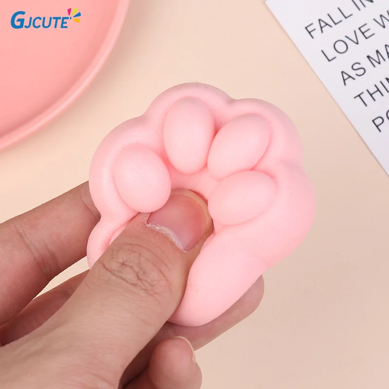 New Models Small Cat Paw Cute Pink Cat Foot Slow Rebound Wet Soft Suction Finger Pinch Decompression Squishy Toy Release Toys