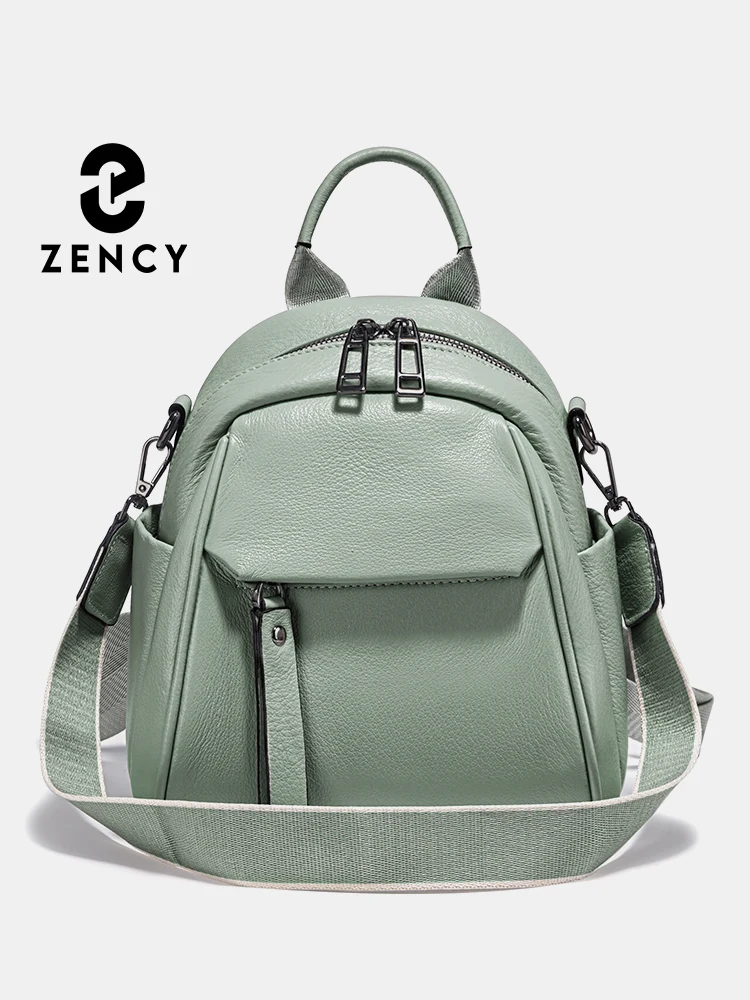 

Zency Soft Genuine Leather Women Small Casual Backpack Travel Rucksack Shoulder Bag Purse Preppy Style Mochila 2025