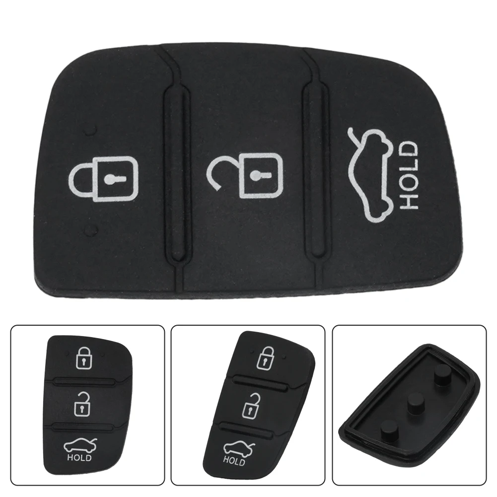 3 Buttons Remote Car Key Shell Fob Rubber Pad For Hyundai Creta I20 I40 Tucson Elantra IX35 IX45 Santa Fe Solaris