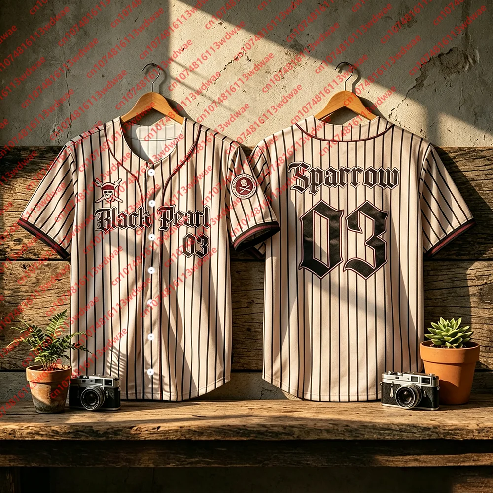 Street Fashion Jersey - Maillot de baseball pirate Sparrow 03