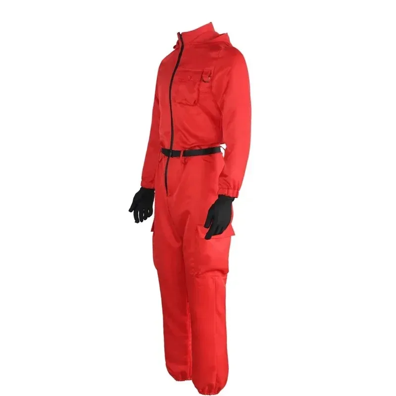 Men Red Jumpsuit Cosplay Costumes Red Suit Adult Outfit Halloween