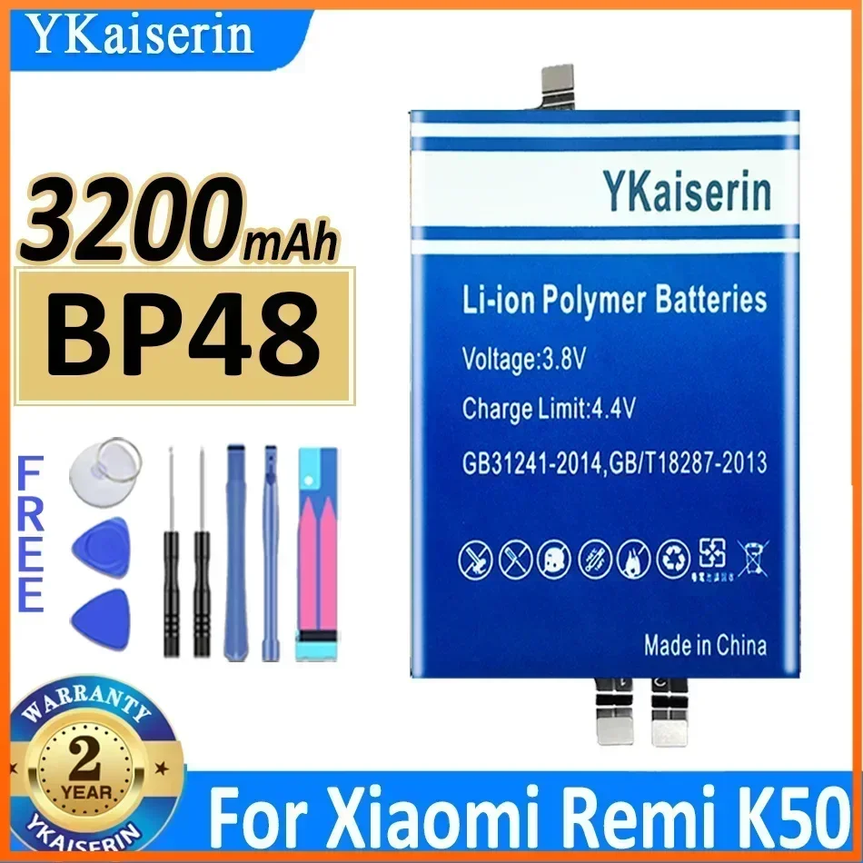 3200mAh YKaiserin BP48 BP 48 Portablet Battery for Xiaomi Remi K50 Mobile Phone Batteries Warranty 2 Years + Track Code