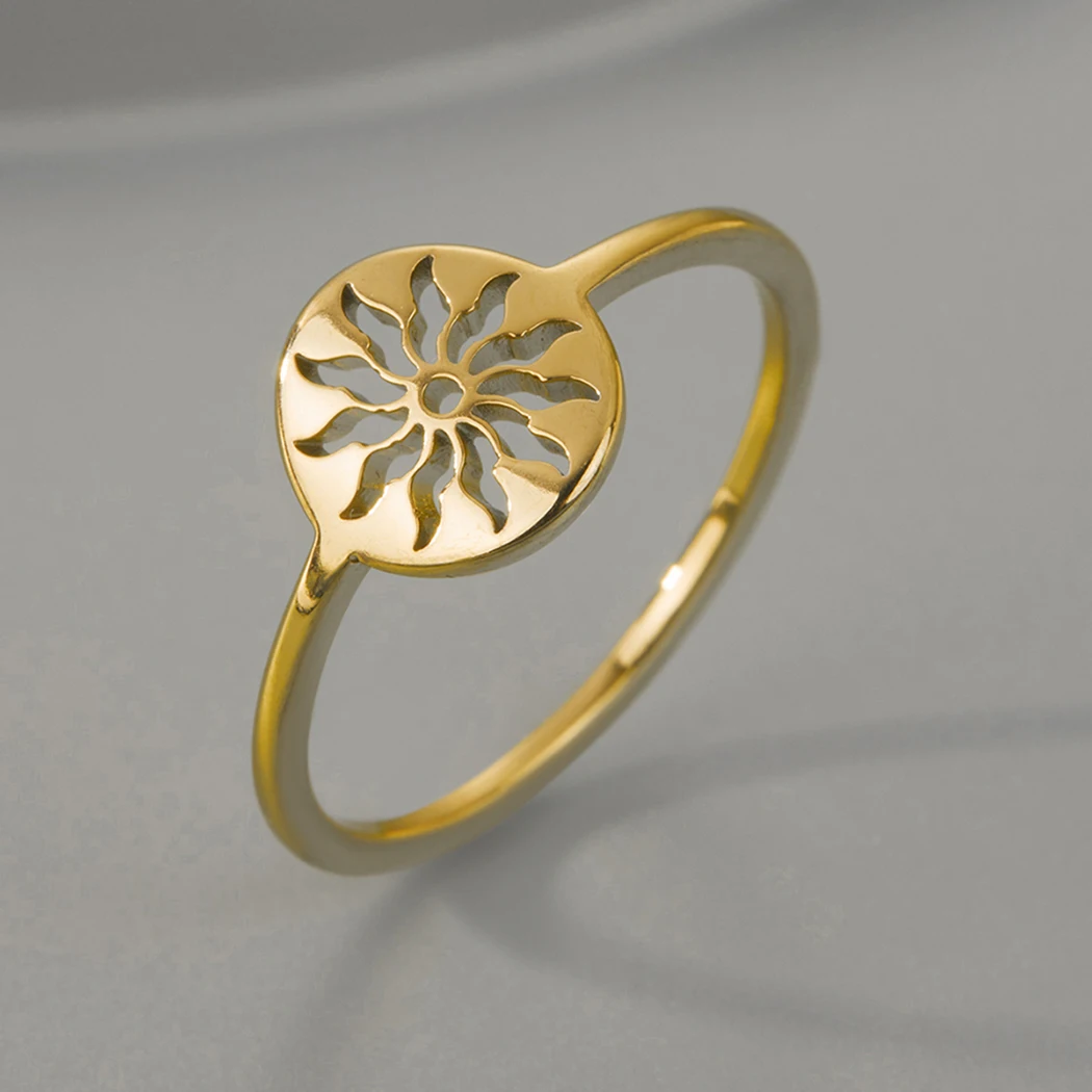 Kinitial 2022 New Simple Star Sky Ring Exquisite Stainless Steel Day and Night Celestial Jewelry Christmas Gift