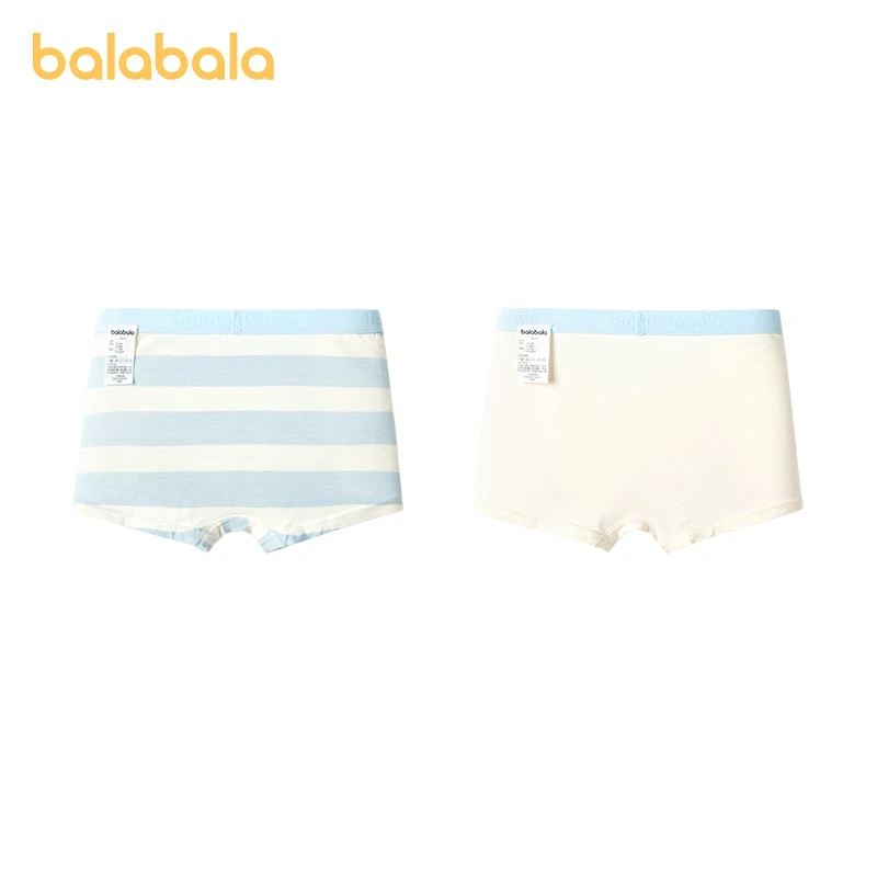 Balabala Underwear Boys Underwear Cotton Square-Cut Boxer Briefs Shorts for Toddlers and Older Non-Pinch Elastic Pack of Two