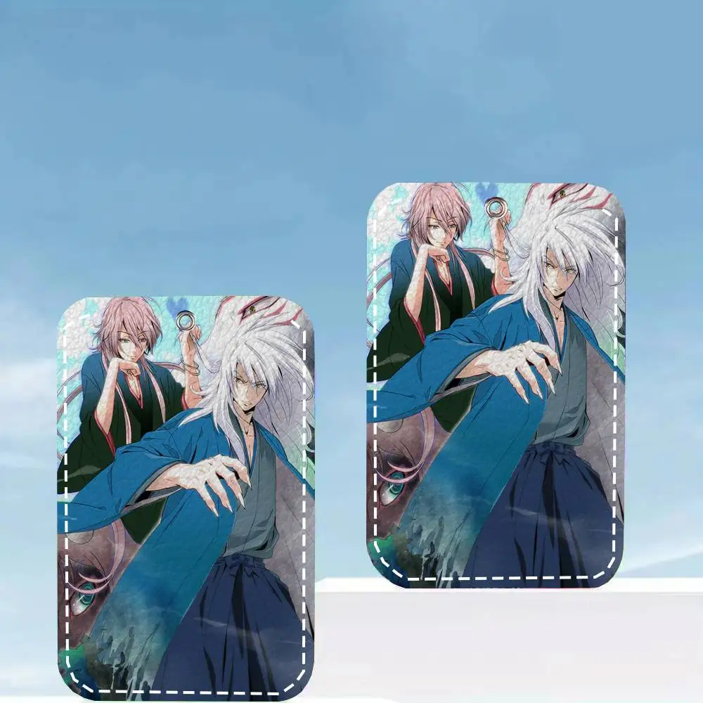 Natsume Yuujinchou Card Case Keychain Access Card Bag Key Tag Ring Leather Card Holder Key Ring Access