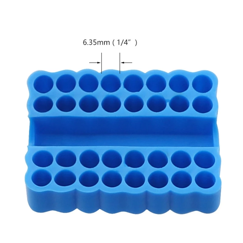 2 Pieces/set 32 Holes Hex Shank Screwdriver Bits Holder Plastic Storage Tray Organizer Compact Size Portable Bits Rack