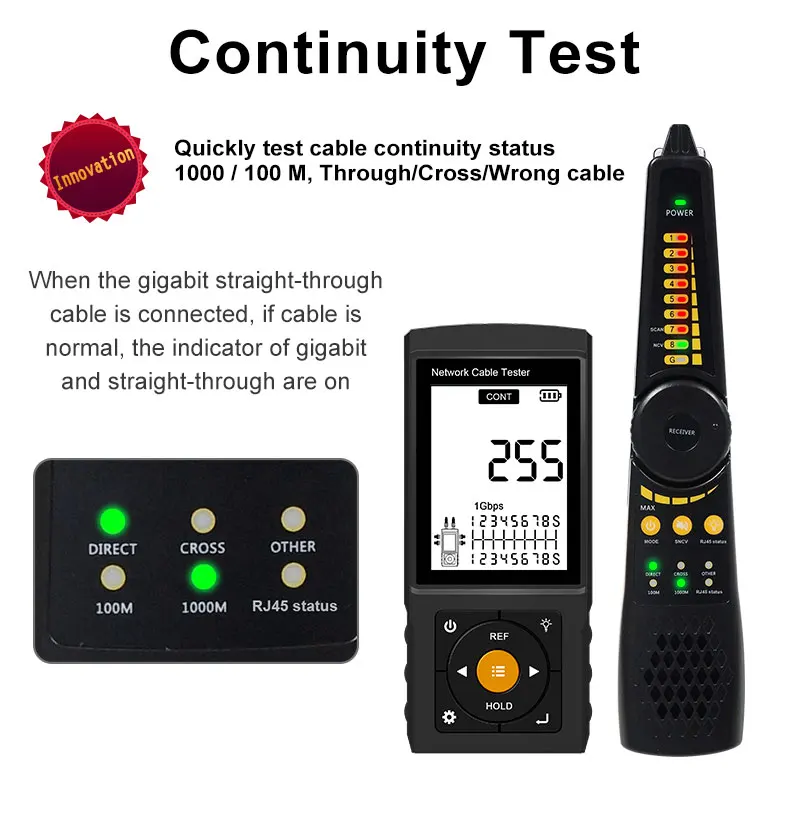 Multi-function Cable Tester : OPM / VFL /Cable tester / Cable tracer/RJ45 cable TDR test PoE detector Network cable test