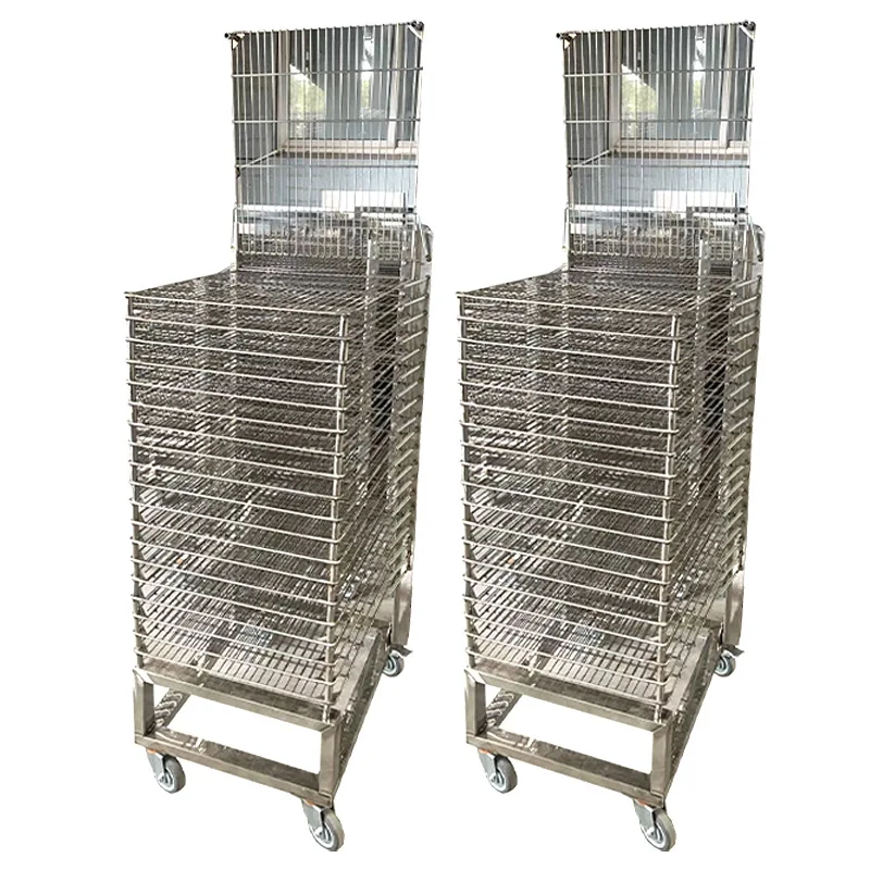 Stainless steel wire mesh drying melaleuca rack, multi-layer mother trolley factory storage rack, storage rack