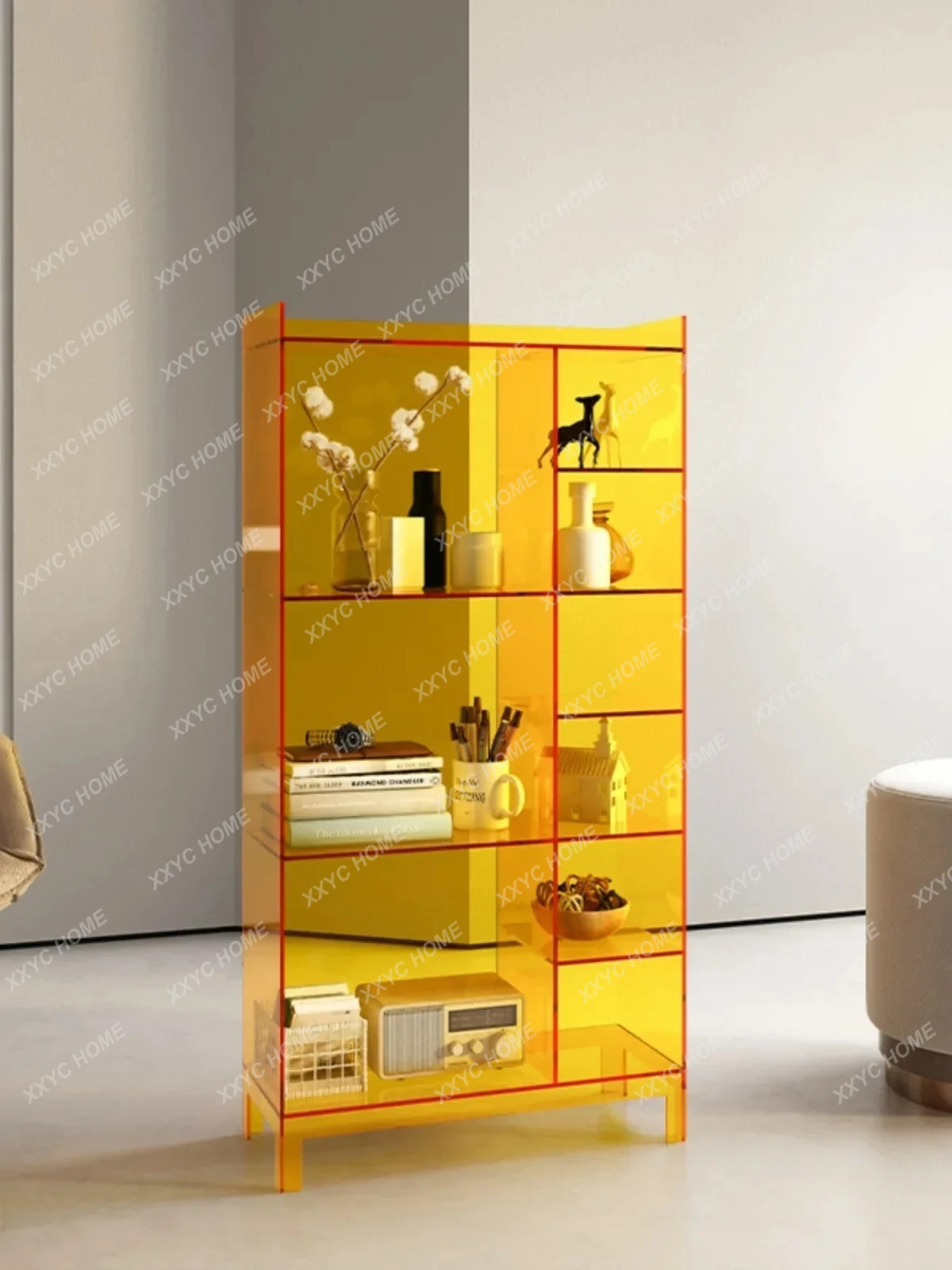 

Acrylic Bookshelf Multi-Layer Shelf Bookcase Modern Minimalist Floor Wall Storage Display
