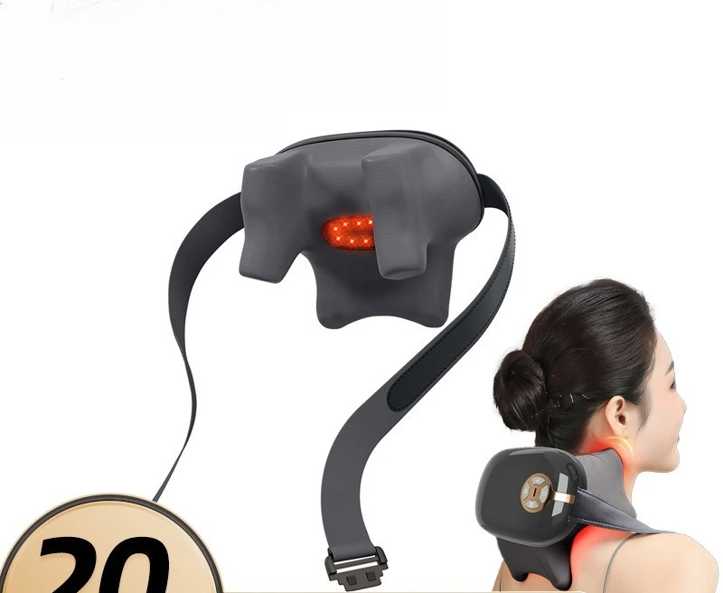 Neck Shoulder Back Massager, Cervical & Lumbar Trapezius Relief Device | Multi-Function Body Massage Instrument