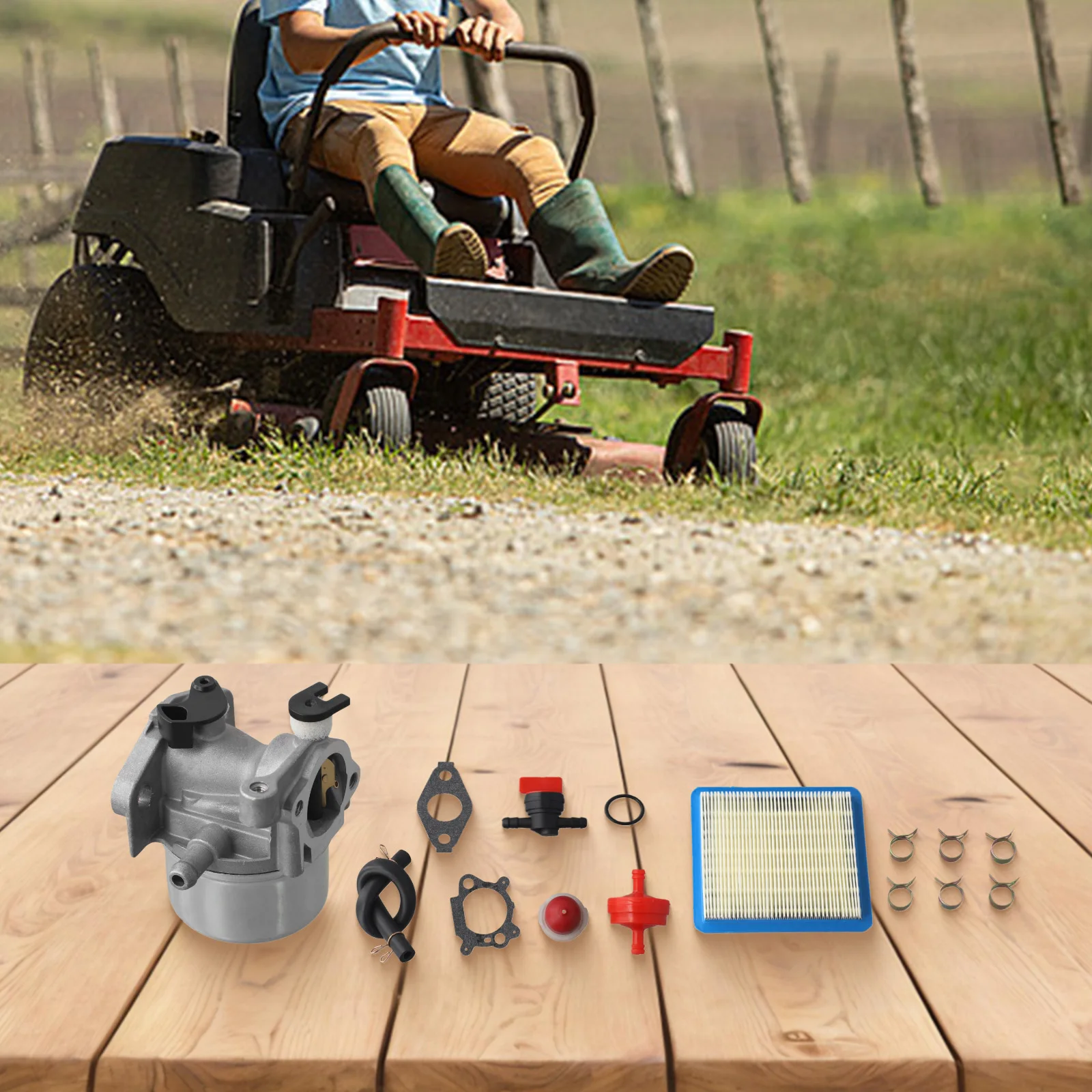 

Ремонт наружного оборудования, замена карбюратора, прокладка карбюратора газонокосилки с уплотнительным кольцом, топливный фильтр в комплекте