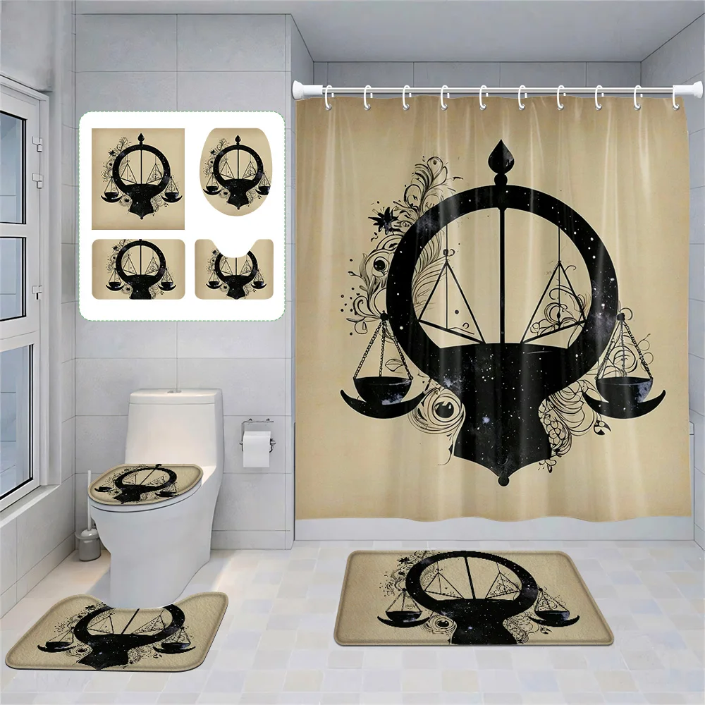 

Минималистичный костюм Morandi для ванной комнаты, абстрактная занавеска для душа, нескользящий напольный коврик, коврик для унитаза, украшение для дома фэн-шуй