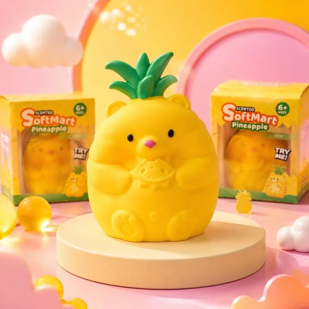 Cartoon 20CM Pineapple Bear Pinch Le TPR Soft Stress Relief Sensory Creative Anxiety Relief Fidget Children's Gifts