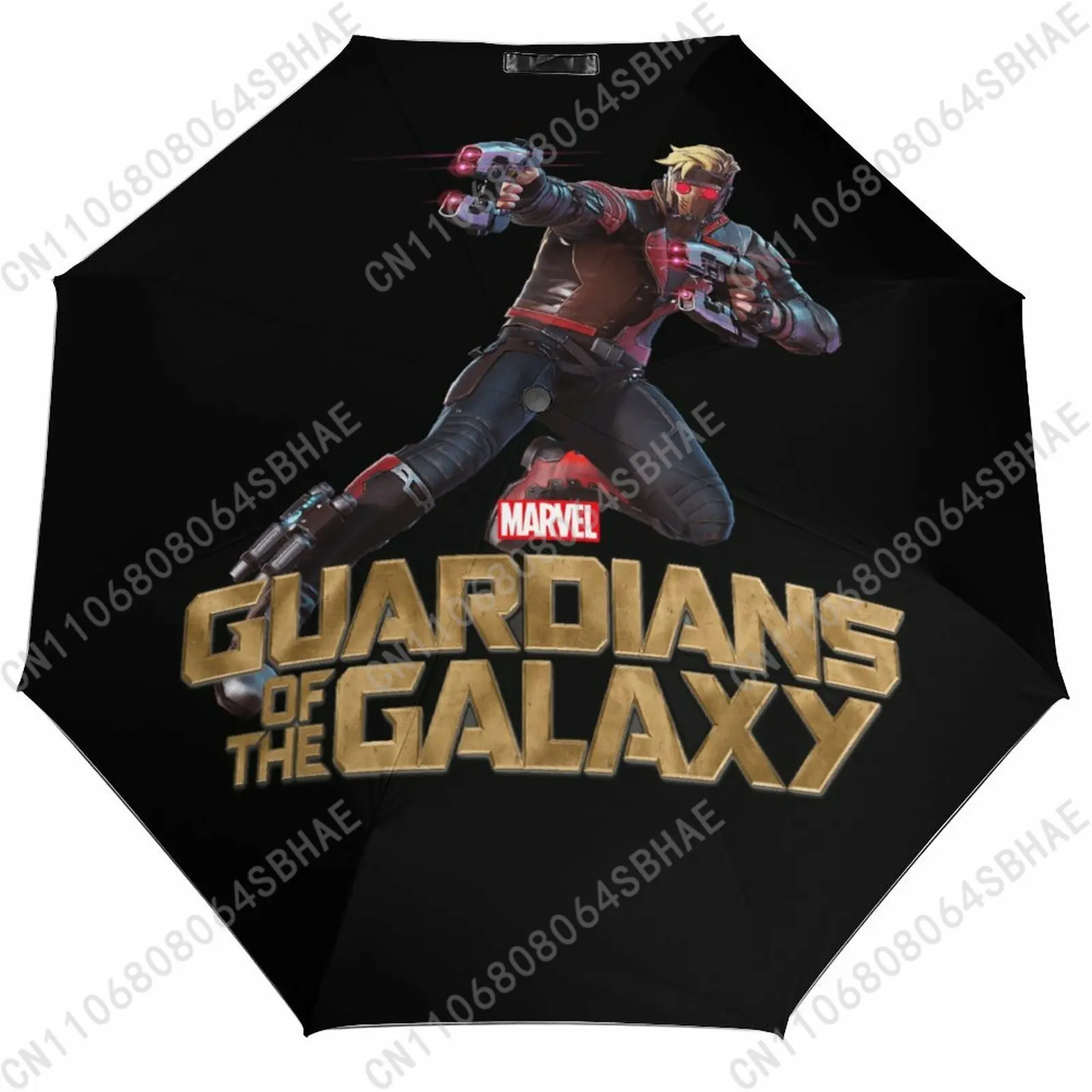 

Marvel Star Lord Automatic Foldable Umbrella One Button Umbrella with Black Coating Umbrella with Matching Pouch Cosplay